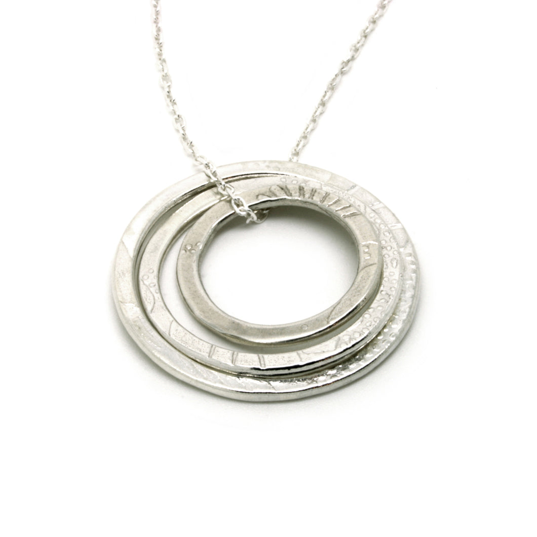 Three Embossed Circle Pendant