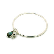 Small Skull & Labradorite Teardrop Bangle