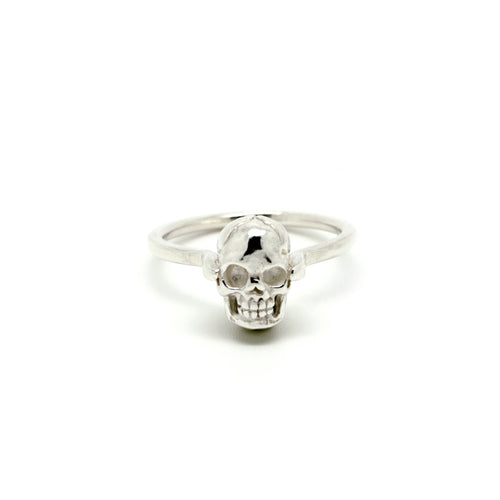 Small Skull Solitaire Ring