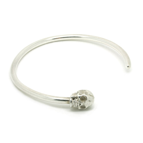 Small Solid Skull Torque Bangle